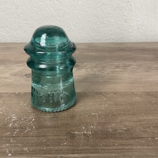 Vintage HEMINGRAY No. 9 Glass Insulator Aqua Blue Made In USA picture