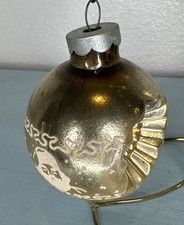 Rare Vintage Double Indent Santa Stencil Franke Corning Glass Christmas Ornament picture