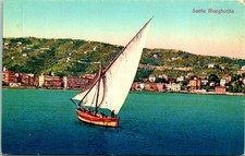 Santa Margherita ITaly Coast Sailboat Postcard Unused (34657) picture