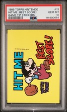 1989 Topps Nintendo Game Tip Stickers Mario #13 Hit Me … Best Score PSA 10 picture