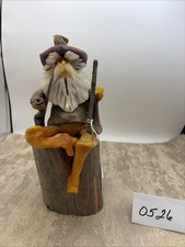 VTG Wizard Smoking Pipe Good Fortune Candle On Driftwood Wizard Wax Works 70’s picture