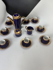 Vintage Horchow Japan Cobalt Blue Gold Porcelain Coffee/Tea Set Service for 8 picture
