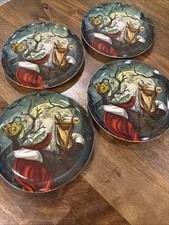 (4) West Elm Rachel Kozlowski Dapper Animal Salad Plate Halloween Headless NEW picture