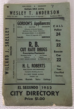 Vintage Telephone Book 1952 El Segundo California City Directory picture