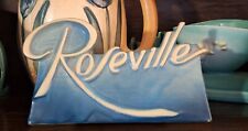 Roseville Pottery Dealer Sign Blue Pinecone 1940s Vintage Art Deco Pottery picture