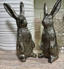 Martha Stewart-Pair of Metal Rabbit Figurine Set - Rabbit Animal Figurines  picture