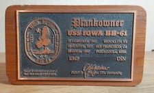USS Iowa plankowner teak deck plank plaque picture