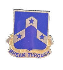 WWII US Army 117 Infantry BREAK THROUGH Insignia Sterling Navy Enamel Pin Badge picture
