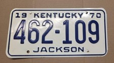 1970 Kentucky License Plate Tag # 462-109  Jackson Co  - Nicer One  picture