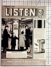 1939 RCA LISTEN Magazine Ad: Hollywood Glamor Girls, Photophone Sound picture