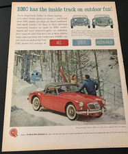1961 BMC MG Roadster in Sugarbush Valley - Vintage Original Print Ad / Wall Art picture