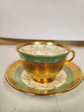 LeMieux 24K Gold Bone China Teacup & Saucer Vintage Mint Collectible - 2 set picture