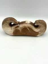 Large Vintage Inuit Art Soapstone Otter Mammal Carving Statue picture
