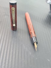 Vintage A.A. Fisher Fountain Pen Woodgrain Warranted 14K Gold Nib 4 New York picture
