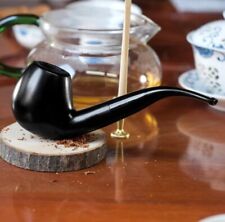 1pcs Solid Ebony Wood Pipe Black Smoking Pipe Handmade Tobacco Pipe Filter Smoke picture