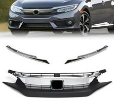 3PCS Front Bumper Grille Grill Fit for 2016 2017 2018 Honda Civic Coupe Sedan Fr picture