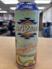 Fallout x AriZona Green Tea Georgia Peach Energy Drink 22oz Vault-Tec Sealed Can picture