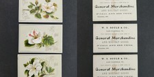 1883 antique W S SOULE & CO east fairfield vt STORE GEN MERCH ad trade card set picture