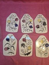 Vintage ECHT Dom-Keramik West Germany Floral Wall Plaques Set 6 Staffel Limburg picture
