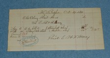 1881 Old Colony Railroad Handwritten Billhead To E B & F Macy Co New Bedford MA picture