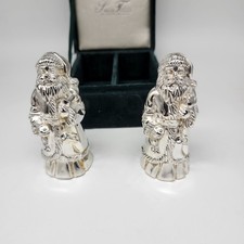 Godinger Silver Treasures Santa Salt Pepper Shakers Set w/ Box picture