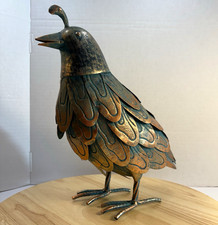 Regal Art & Gift Metal Patina Quail Bird Figurine Sculpture 12