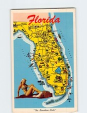 Postcard Map & Attractions Florida USA picture