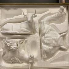 Vintage Lenox THE ANIMALS OF THE NATIVITY Set White Bisque Bone China W Box picture