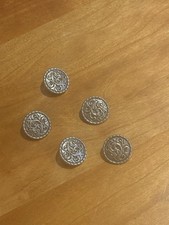 Scandinavian Norwegian Swedish new vintage set of 5 pewter buttons, mint vintage picture