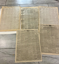 Vintage Antique Newspaper Lot – New York Herald, NY Tribune, Omaha Bee & WWII  picture