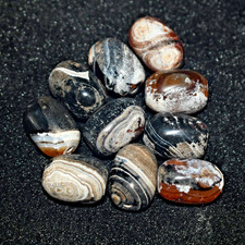10 Antique Old Central Asian Banded Agate Carnelian Dzi Bead Lot with Patina picture