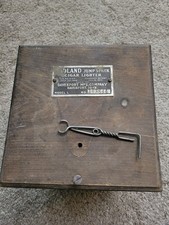  Antique Midland Jump Spark Cigar Lighter Tiger Oak Box Case Only picture