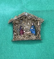 1989 ROBIN BETTERLEY NATIVITY SCENE Dollhouse 1:12 STRAW HOUSE CHRISTMAS BABY picture