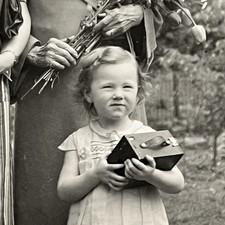 Vintage B&W Snapshot Photograph Adorable Girl 3 Generations Kodak Brownie Camera picture