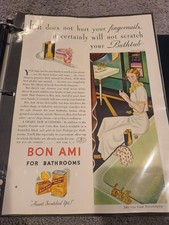 1932 Bon Ami Soap Cleanser Art Deco Bathroom bathtub Tub Sink vintage ad Flapper picture