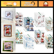 Christmas Die-Cut Decoupage Pack - 24 Pre-Cut Sheets for Card Making, 8 Designs picture