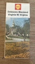 1964 Shell Road Map: Delaware Maryland Virginia W. Virginia NOS picture