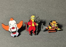 The Simpsons Treehouse of Horror Pin Set,Devil Flanders, Nightmare Willie,Krusty picture
