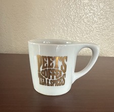 Peet's Coffee Ceramic Mug White Gold Logo picture