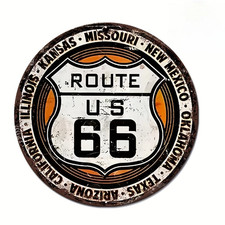 Garage Gas Station round Metal Aluminum Sign Art Decorative Plates Entrance Deco picture