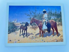Frederic Remington The Sentinel Art Print Postcard Western Cowboy Horse 1889 picture
