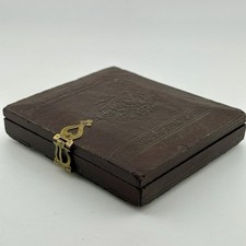 Antique 1850s US 1/6 Plate Ambrotype 2 Children Stroller Leather Case Brass Mat picture
