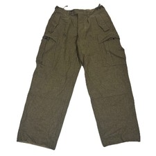 German Army Wool Pants Sz 33x28 Vtg AS Konfeksjons Eksport Green Military Cargo picture