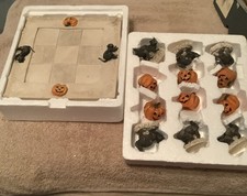 Hen Feathers Tic Tac Toe Set- Pumpkins & Black Cats NIB picture