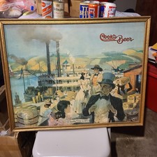 Cooks Steamboat 1800s Scene Sign Metal In Frame 24 X 30 picture