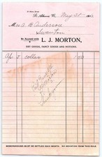 1912 L. J. Morton St. Albans, VT Dry Goods Billhead picture