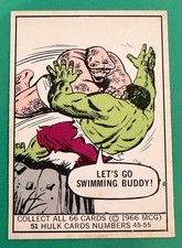 1966 DONRUSS MARVEL SUPER HEROES HULK #51 - LET'S GO SWIMMING BUDDY picture