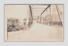 Antique RPPC Trestle Bridge Standing Posed 2 Men Miss Nora Cope c.1911 picture