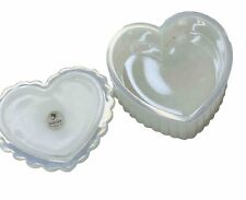 FENTON IRIDESCENT HEART SHAPE TRINKET JEWELRY BOX WITH LID DISH  CRAFT picture