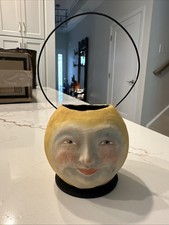 Vintage Halloween Bethany Lowe Vergie Lightfoot Moon Face Candy Container Retire picture